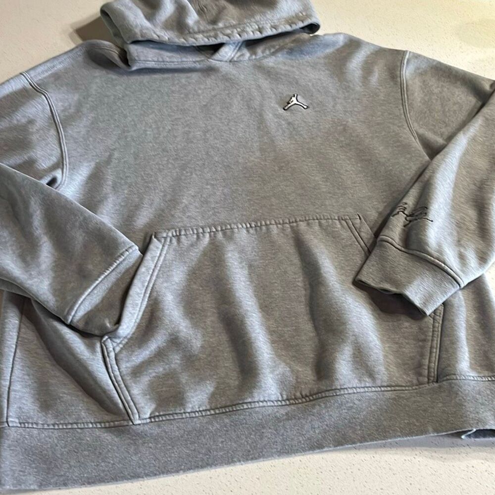 Jordan Essentials Fleece Hoodie Mens L Gray Jumpman DA9818-091 Carbon Heather